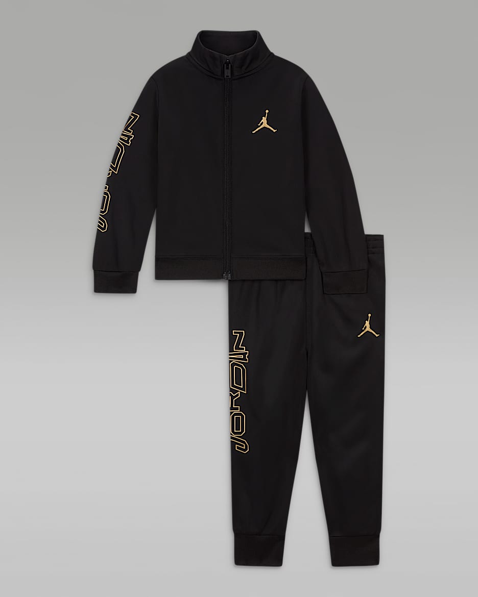 Jordan Take Flight Black and Gold Tricot Set Baby Tracksuit. Nike